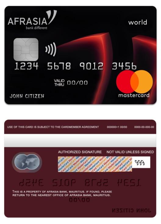 Mauritius Afrasia Bank world mastercard